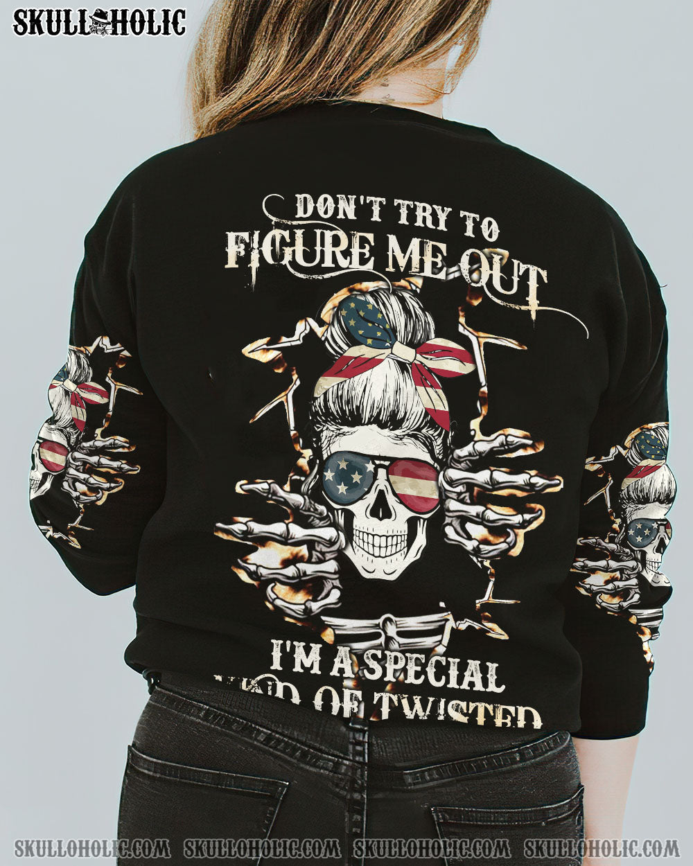 Don_E2_80_99t Try to Figure Me Out _E2_80_93 I_E2_80_99m a Special Kind of Twisted Patriotic Skull Biker Style AOP Shirts _7_ 1hRWa