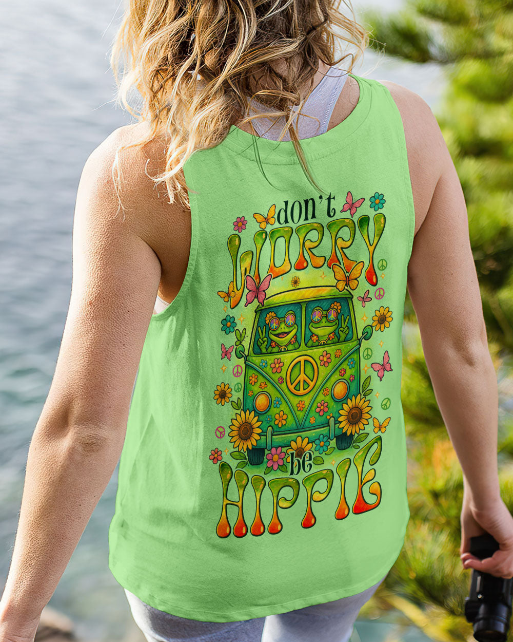 Don_E2_80_99t Worry Be Hippie Cute Frog Retro Van Graphic Tee for Hippie Women AOP Shirts _13_ chwUi