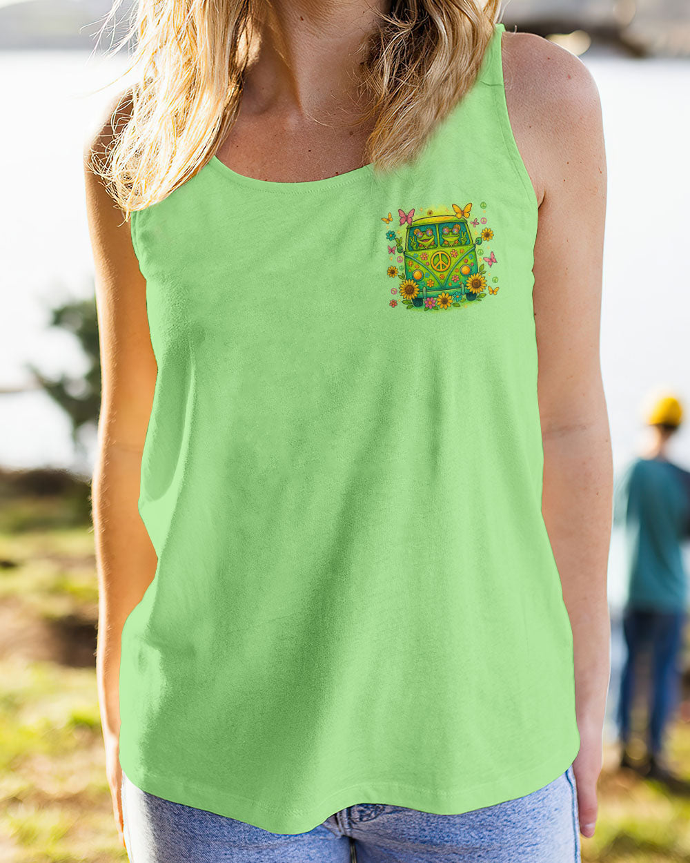 Don_E2_80_99t Worry Be Hippie Cute Frog Retro Van Graphic Tee for Hippie Women AOP Shirts _2_ xYOdp