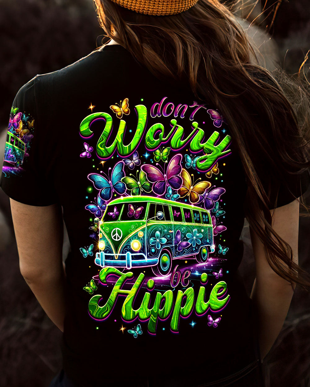 Don_E2_80_99t Worry Be Hippie Neon Peace Van and Butterfly Hippie Graphic AOP Shirts _3_ KDcBi