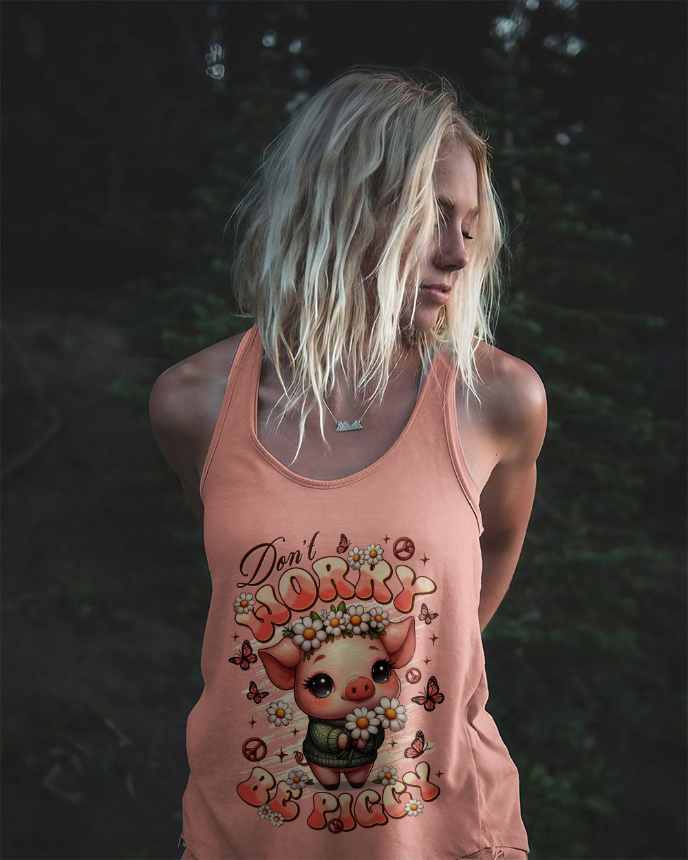 Don_E2_80_99t Worry Be Piggy Cute Pig with Flower Crown _26 Peace Sign AOP Shirts _9_ R5YEQ