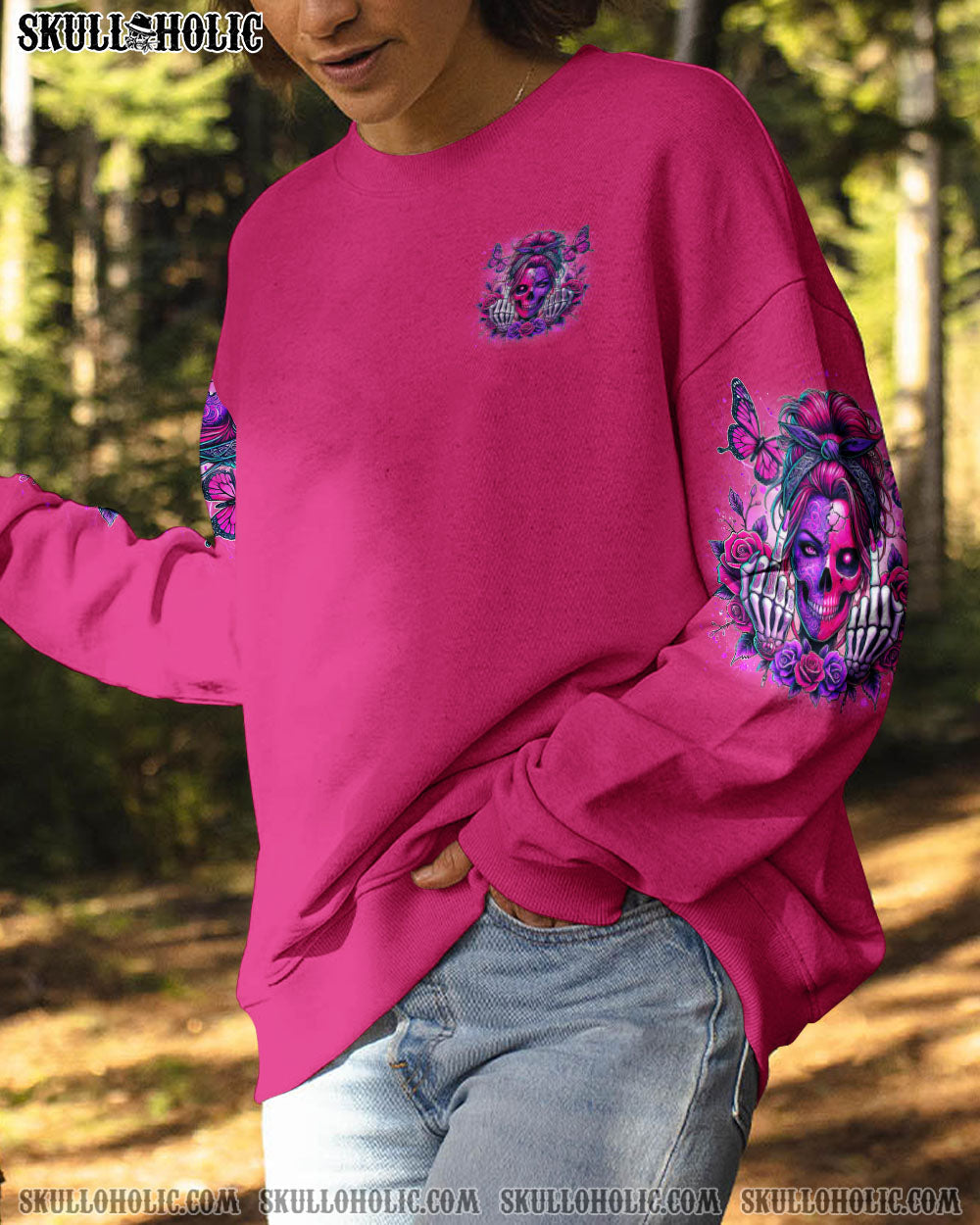 Dont Ever Put Me I Can Be Pink Skull and Rose Gothic Attitude Graphic AOP Shirts _2_ YQi9z