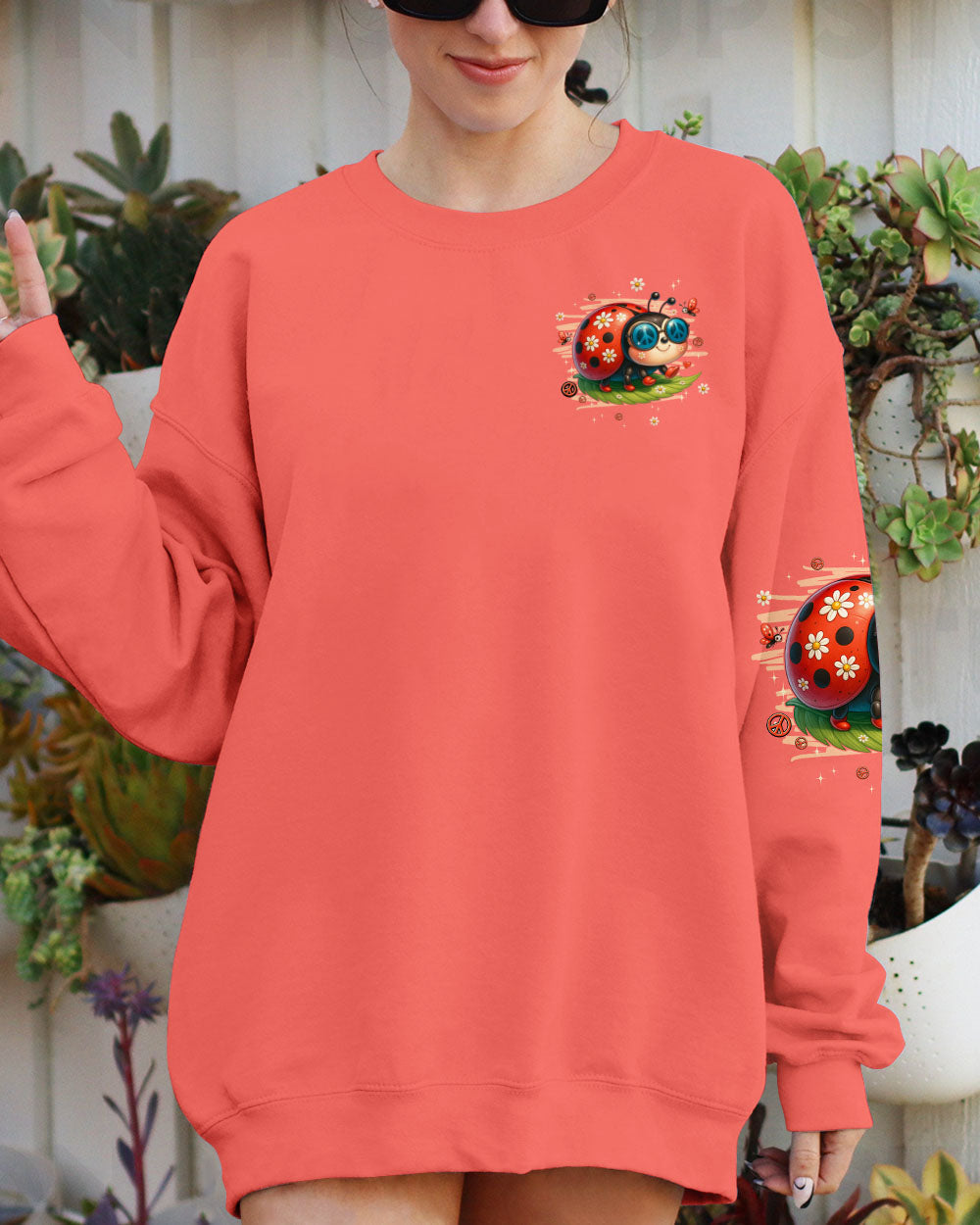 Dont Stress Do Your Best Forget The Rest Ladybug Peacefull Funny Motivational AOP Shirts _10_ ZvbEL