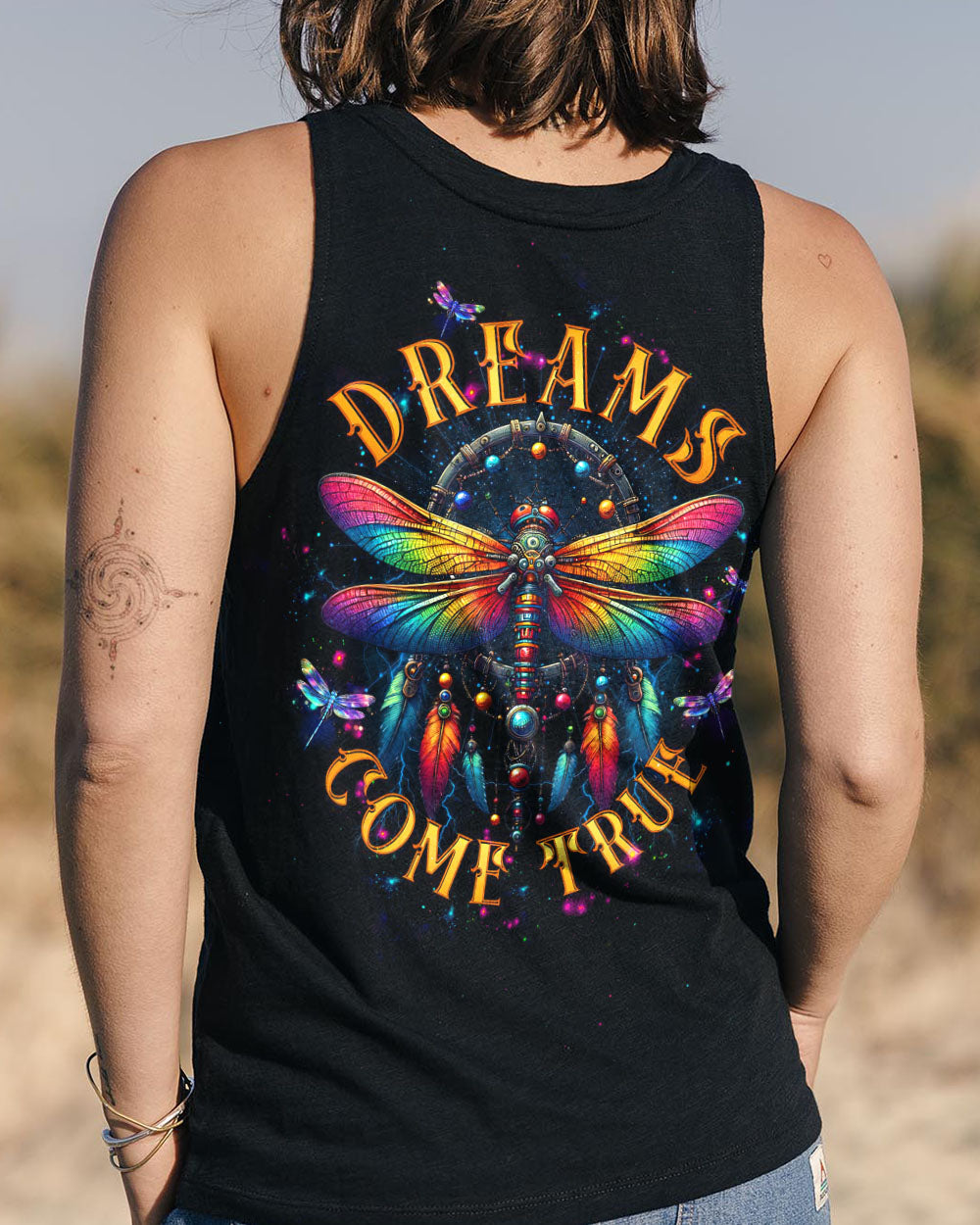 Dreams Come True Dragonfly Colorful Spiritual Graphic AOP Shirts _13_ QATEq