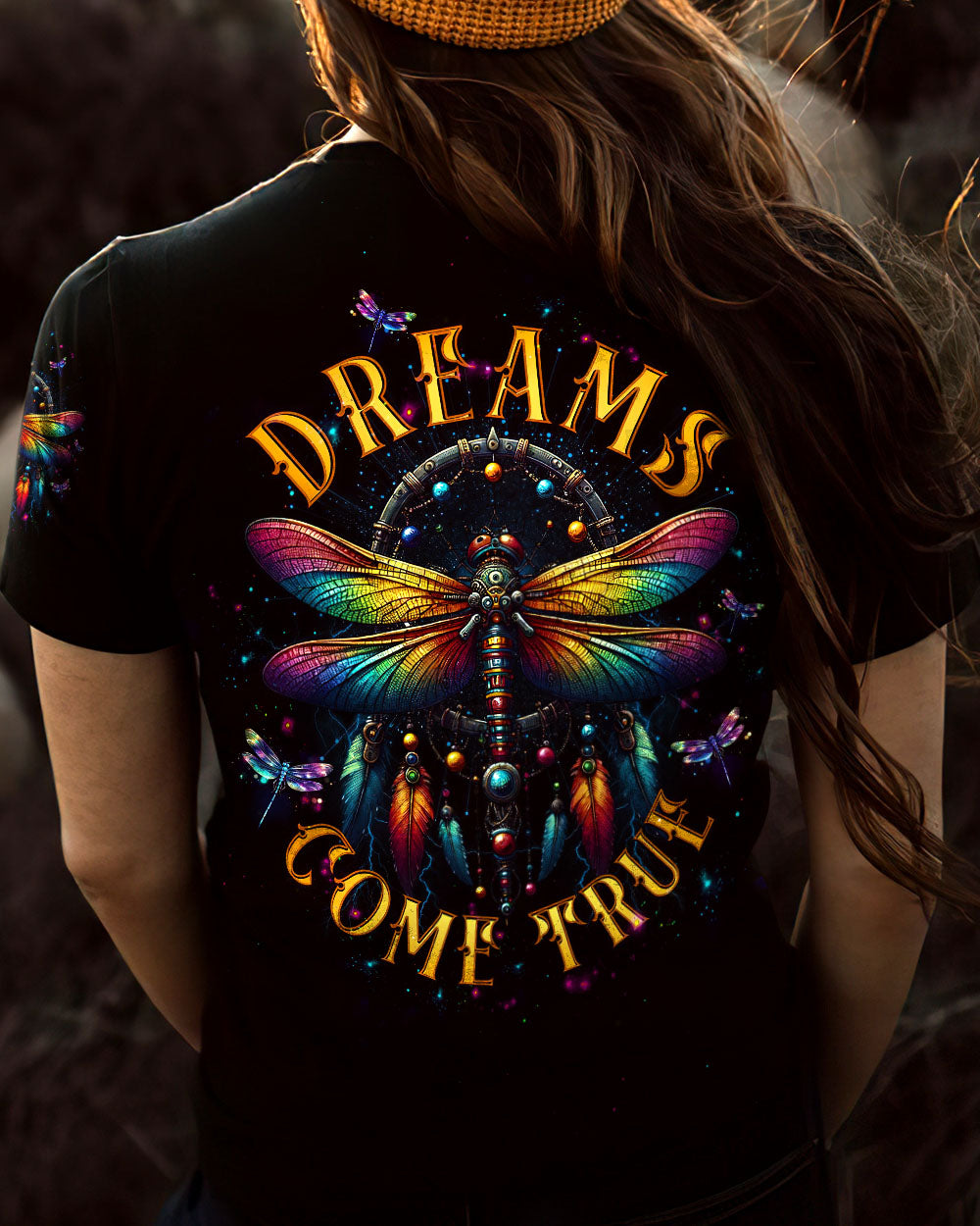 Dreams Come True Dragonfly Colorful Spiritual Graphic AOP Shirts _4_ xgZ9s