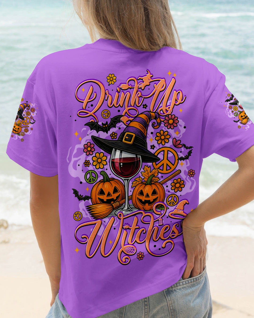 Drink Up Witches Halloween Wine Glass Pumpkins _26 Witch Hat AOP Shirts _14_ RaaLS