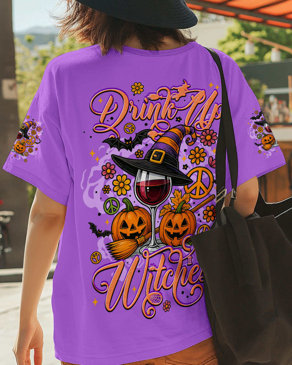 Drink Up Witches Halloween Wine Glass Pumpkins _26 Witch Hat AOP Shirts _7_ zX7De