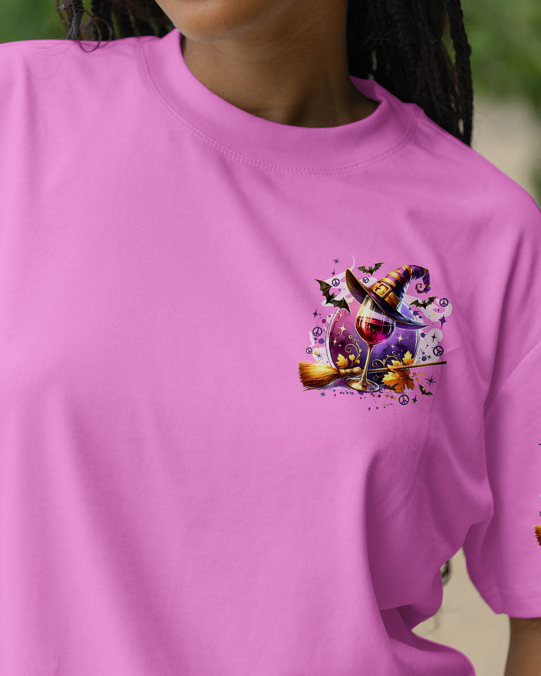 Drink Up Witches Witch Hat Wine Glass Pumpkins _26 Halloween Fun AOP Shirts _12_ uixQD