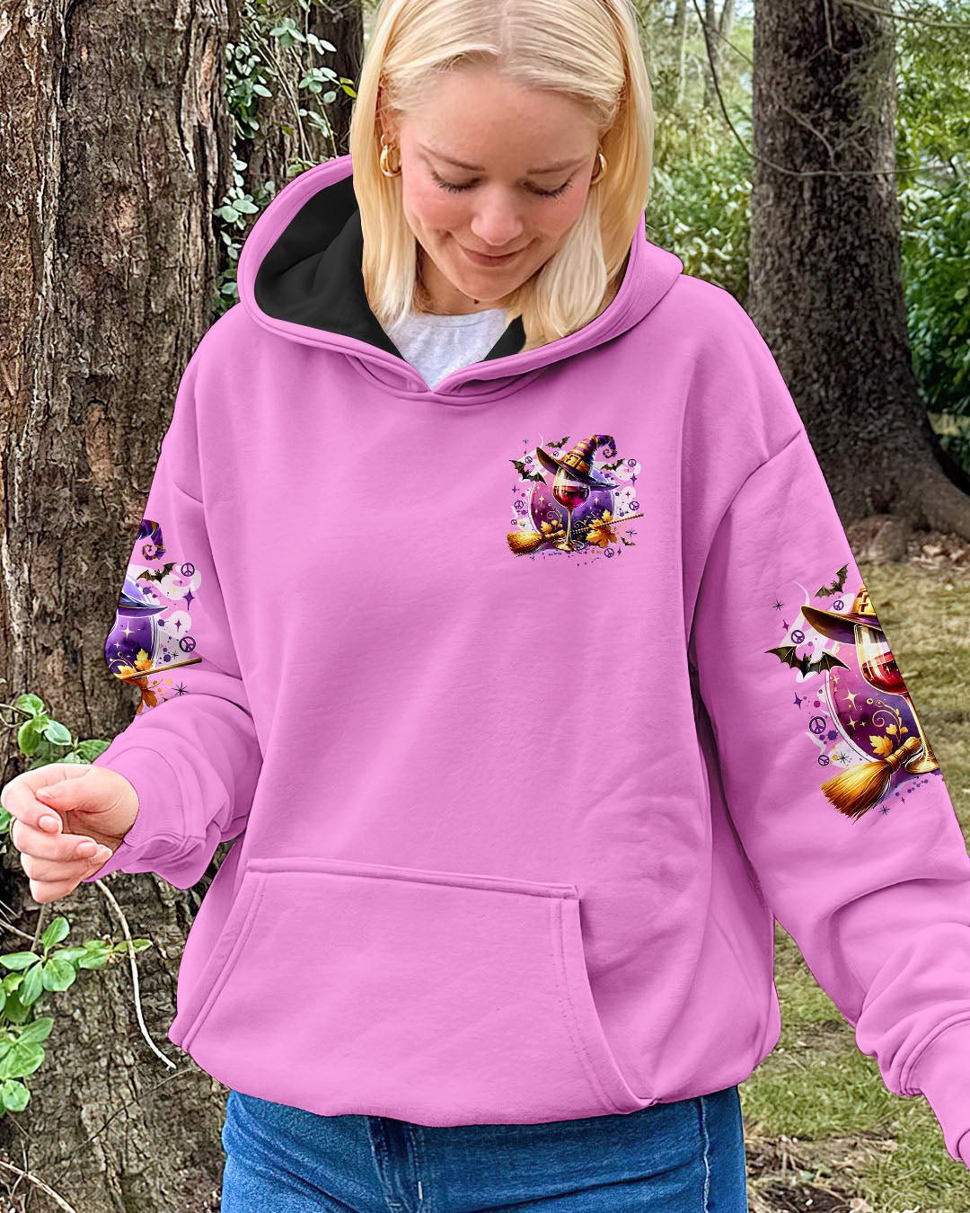 Drink Up Witches Witch Hat Wine Glass Pumpkins _26 Halloween Fun AOP Shirts _16_ 7VzCq