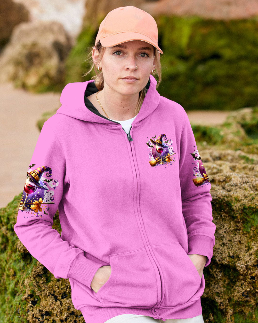 Drink Up Witches Witch Hat Wine Glass Pumpkins _26 Halloween Fun AOP Shirts _4_ xez5F