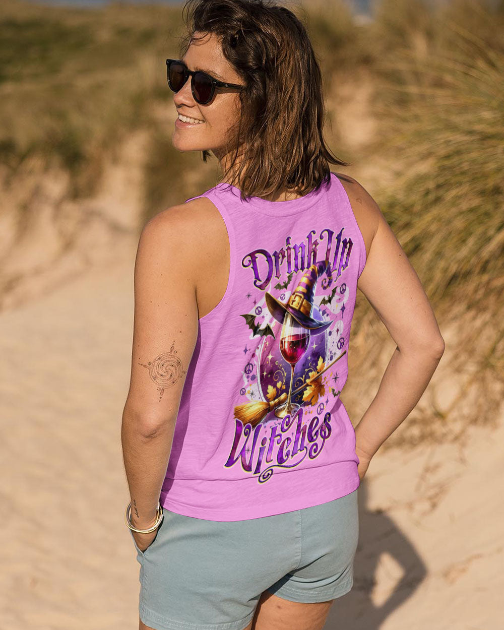 Drink Up Witches Witch Hat Wine Glass Pumpkins _26 Halloween Fun AOP Shirts _8_ OjlaW