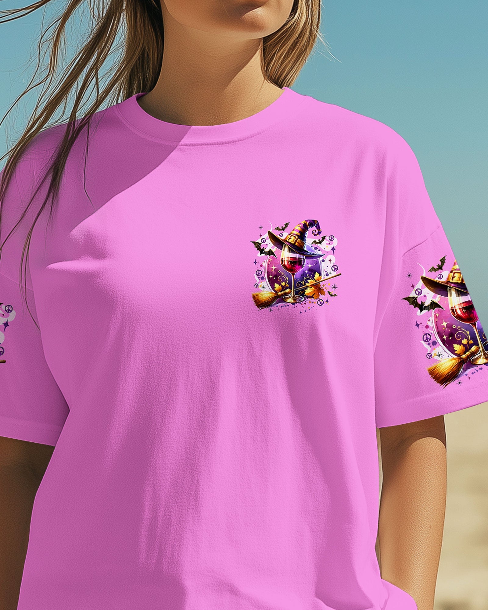 Drink Up Witches Witch Hat Wine Glass Pumpkins _26 Halloween Fun AOP Shirts _9_ LsyxX