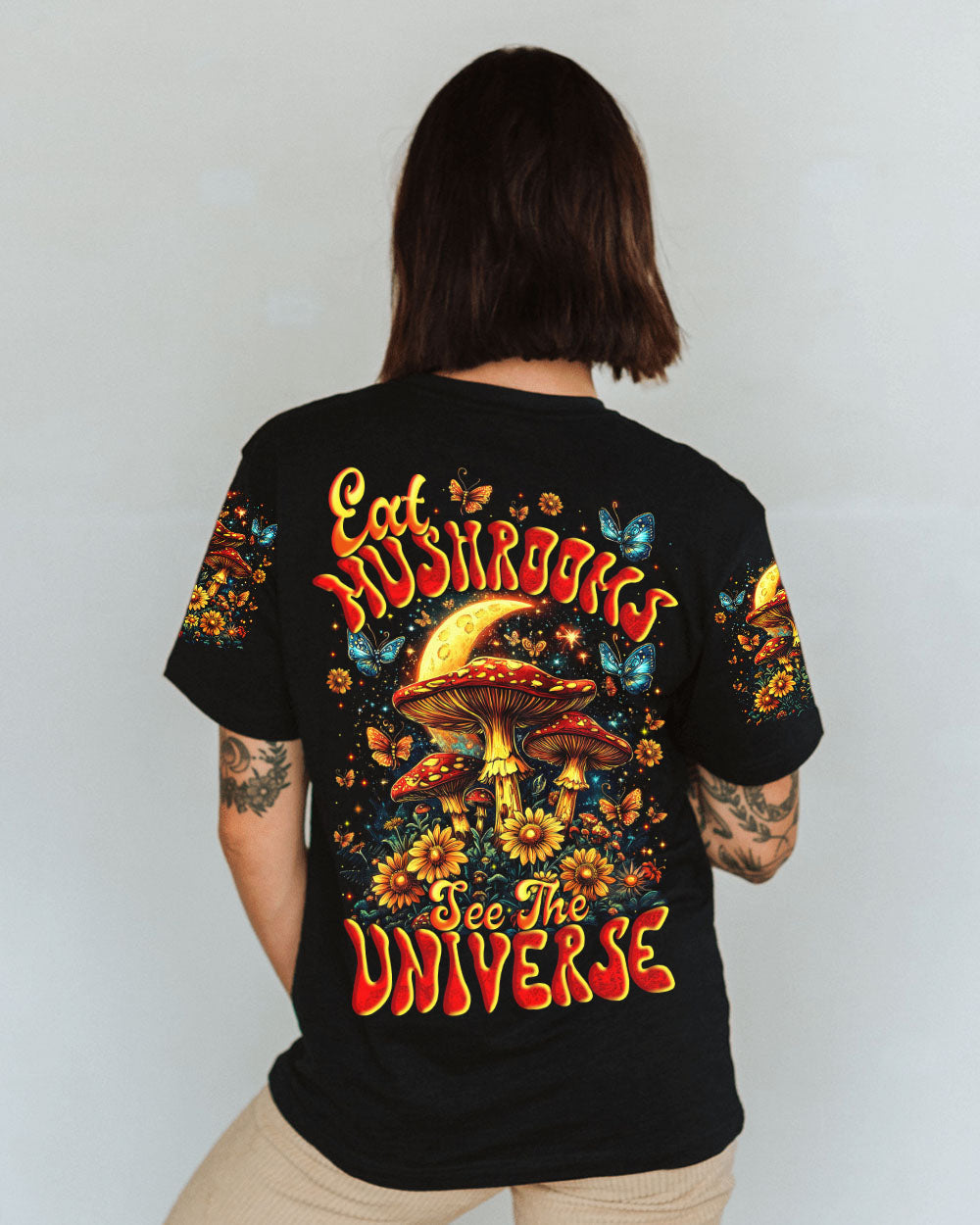 Eat Mushrooms See the Universe Psychedelic Mushroom Moon AOP Shirts _1_ nMiXs