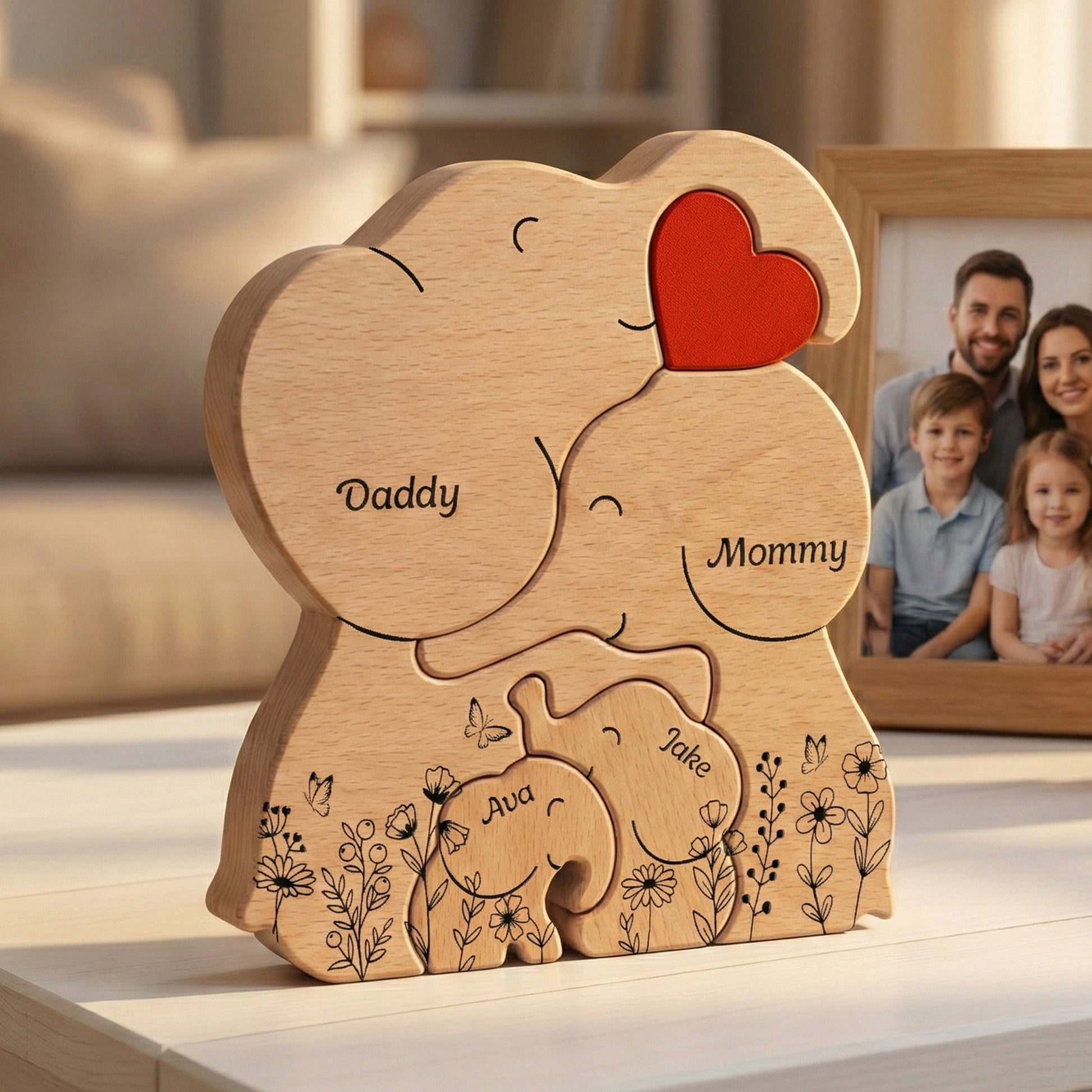 Elephant Family Parents _ Kids Custom Names Mother_s Day Gift Personalized Wooden Family Puzzle_1_e38af687 f6ba 4630 bae2 2b91532201d8