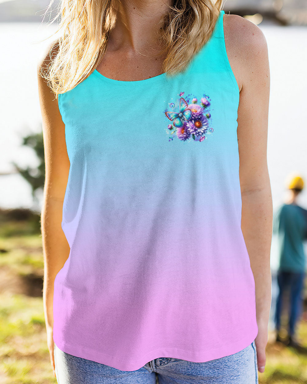 Enjoy the Little Things Tie Dye Daisy Butterfly Design for Women AOP Shirts _10_ h0Voc