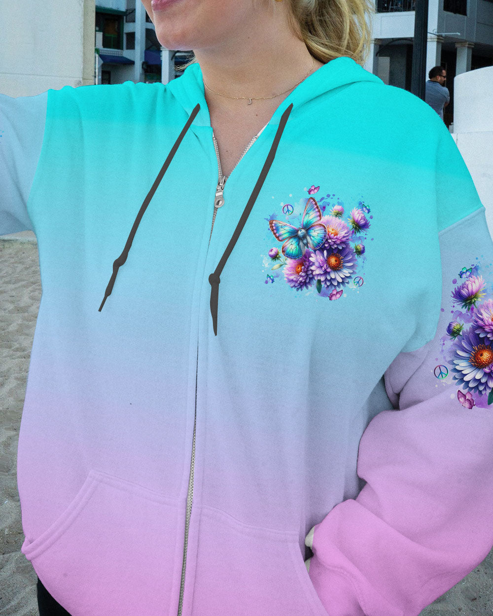 Enjoy the Little Things Tie Dye Daisy Butterfly Design for Women AOP Shirts _8_ hdDop