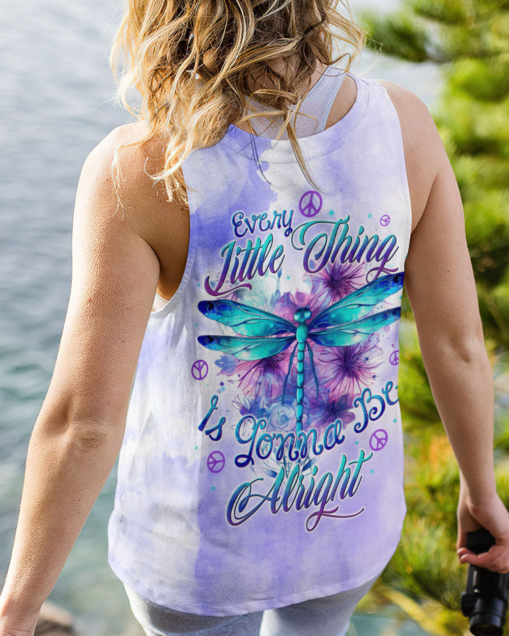 Every Little Thing Is Gonna Be Alright Peacefu Purple Dragonfly Inspirational Graphic AOP Shirts _13_ OUzkr