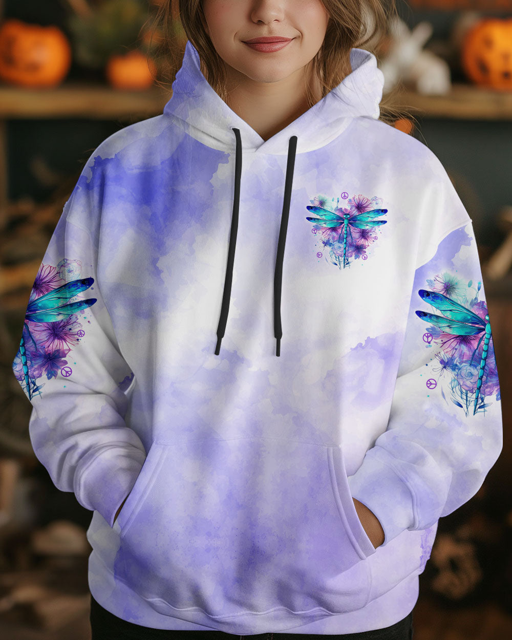 Every Little Thing Is Gonna Be Alright Peacefu Purple Dragonfly Inspirational Graphic AOP Shirts _6_ EhIAP