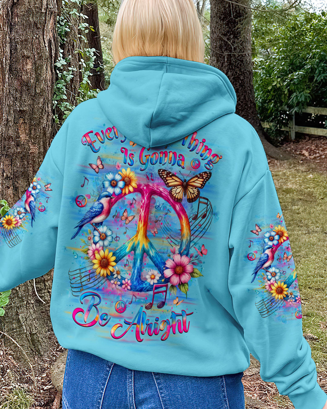 Every Little Thing Is Gonna Be Alright Tie Dye Peace Sign AOP Shirts _13_ S1VUt