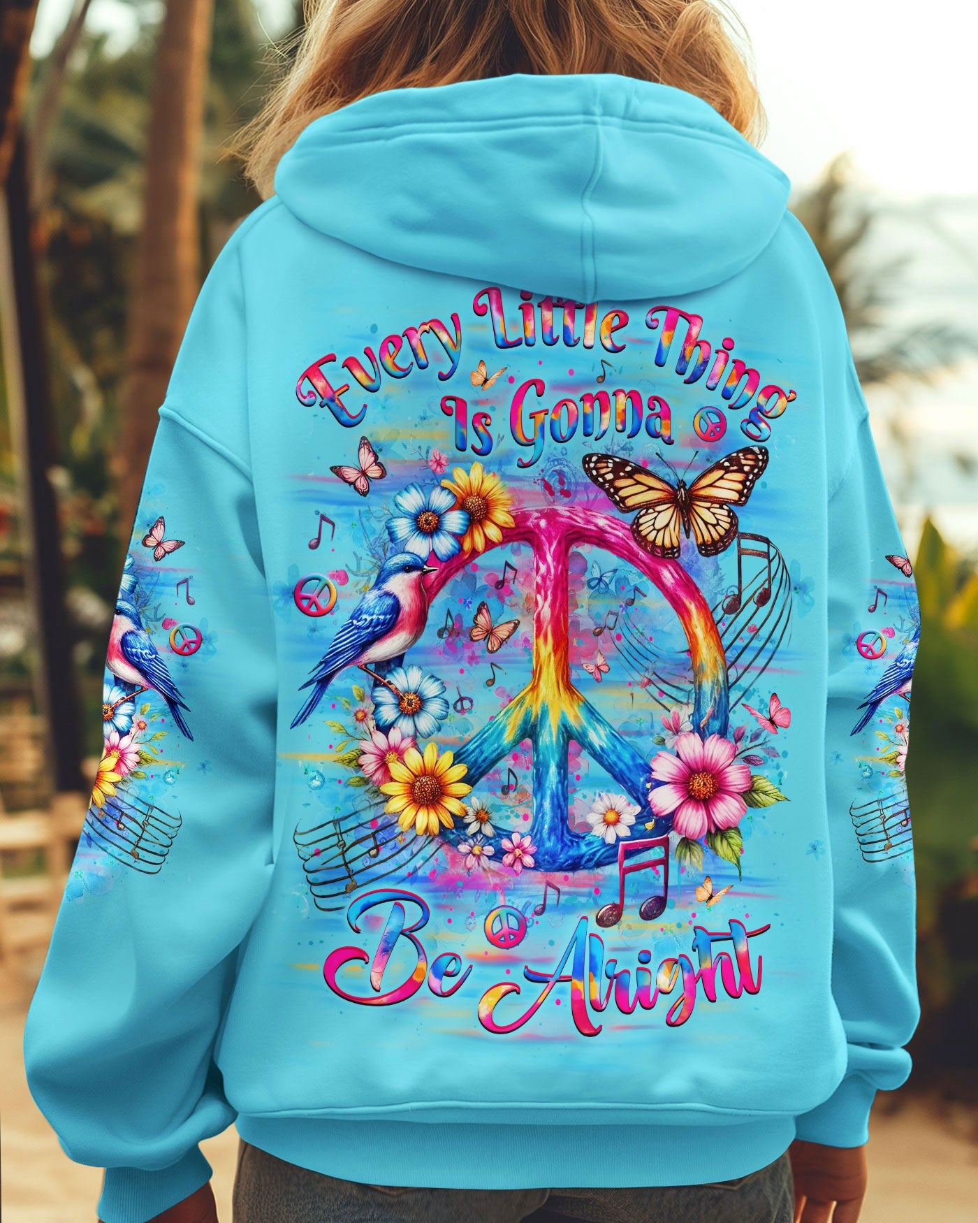 Every Little Thing Is Gonna Be Alright Tie Dye Peace Sign AOP Shirts _5_ 3TcpW