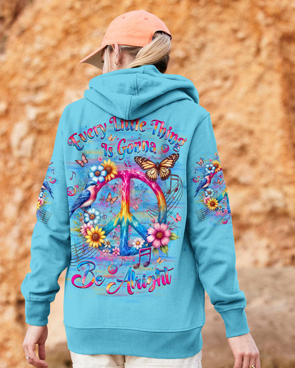 Every Little Thing Is Gonna Be Alright Tie Dye Peace Sign AOP Shirts _9_ U2S6O