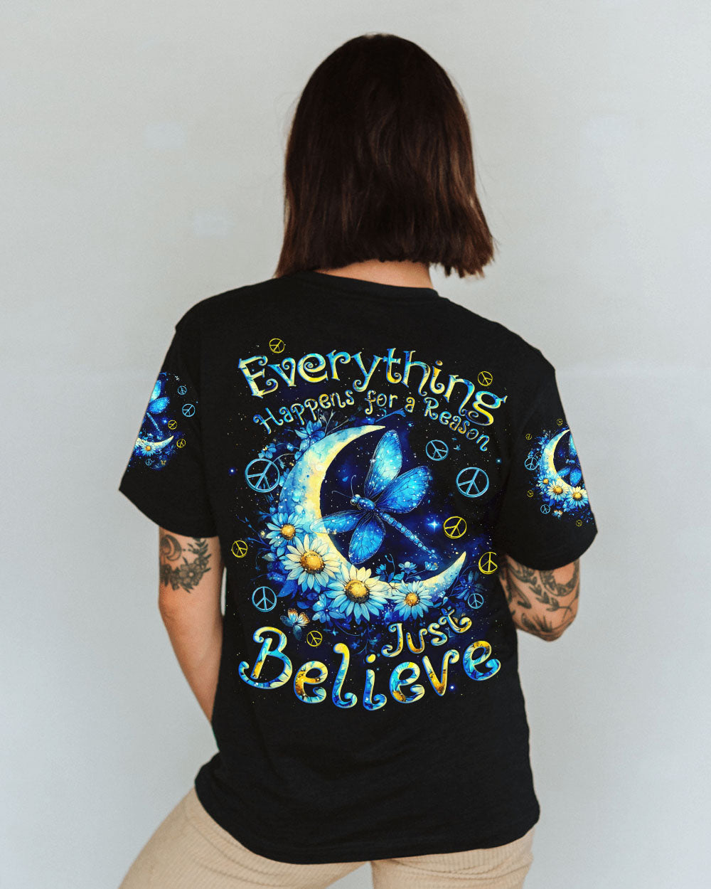Everything Happens for a Reason Just Believe Dragonfly Moon Graphic AOP Shirts _10_ IpxqI