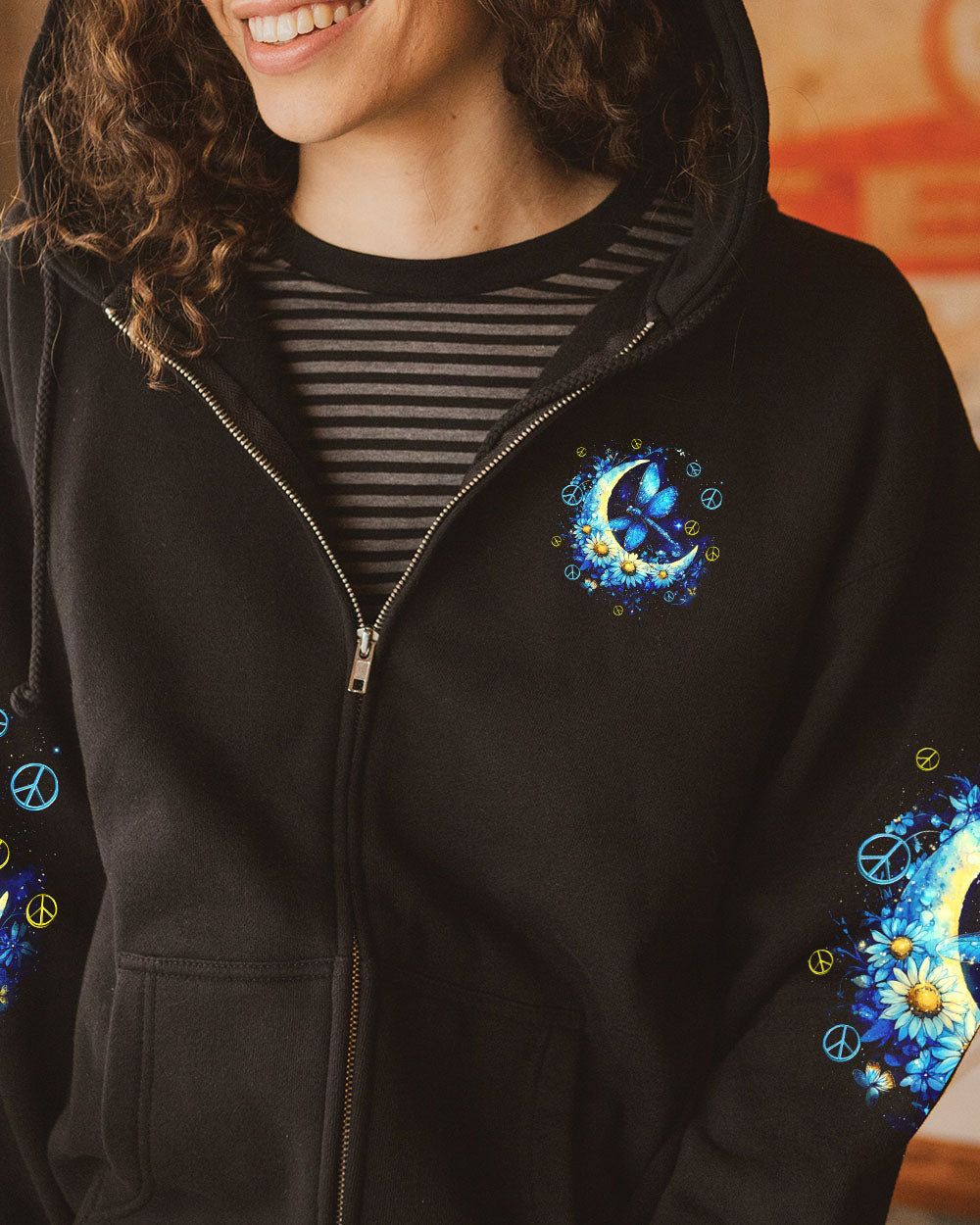 Everything Happens for a Reason Just Believe Dragonfly Moon Graphic AOP Shirts _4_ EbvJf