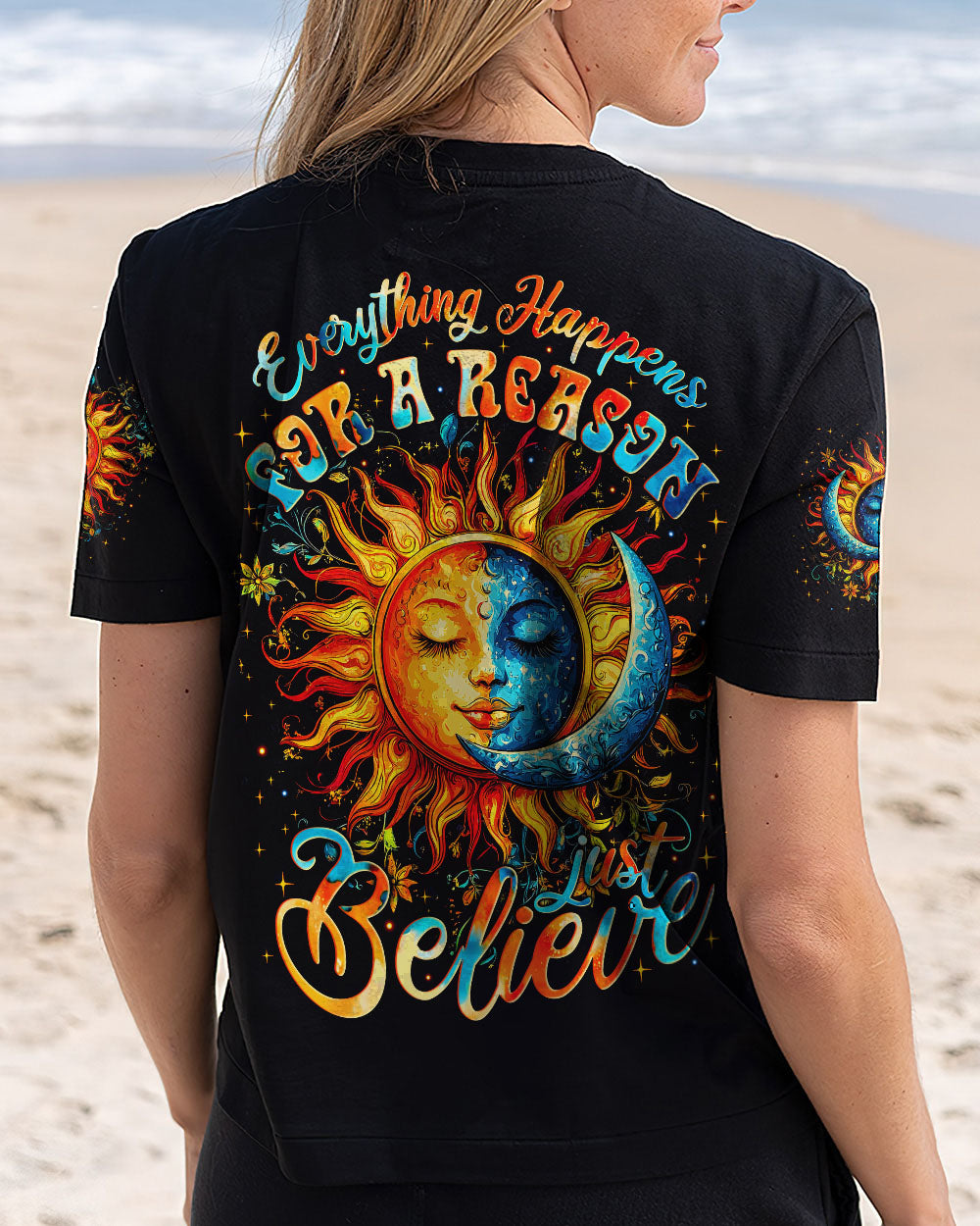 Everything Happens for a Reason Just Believe Sun and Moon AOP Shirts _12_ ZEXh0