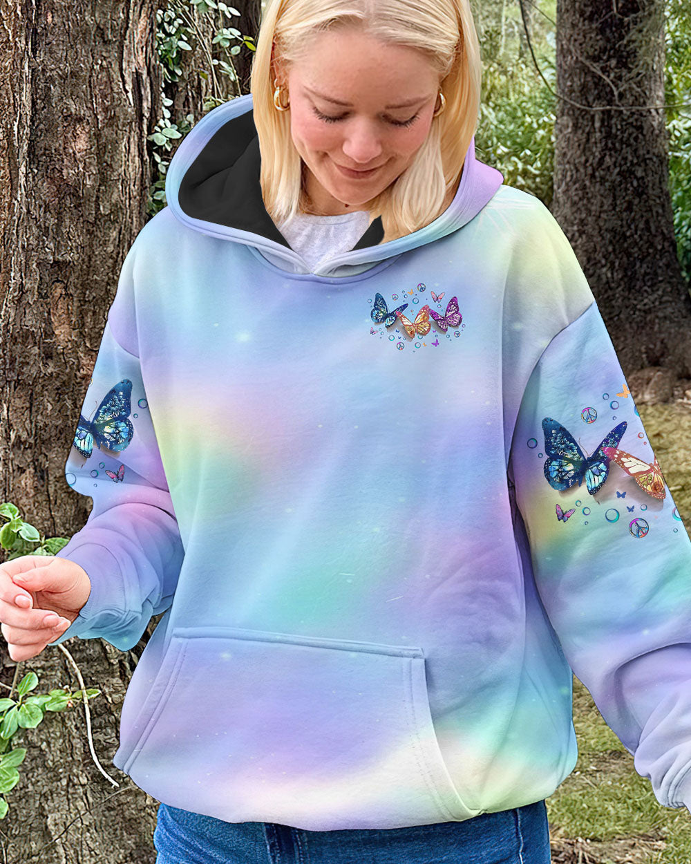 Faith Hope Love Colorful Pastel Butterfly Tie Dye Graphic AOP Shirts _13_ 7jsAB