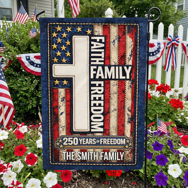 Faith Freedom - Personalized Flag - 250th Anniversary Gift
