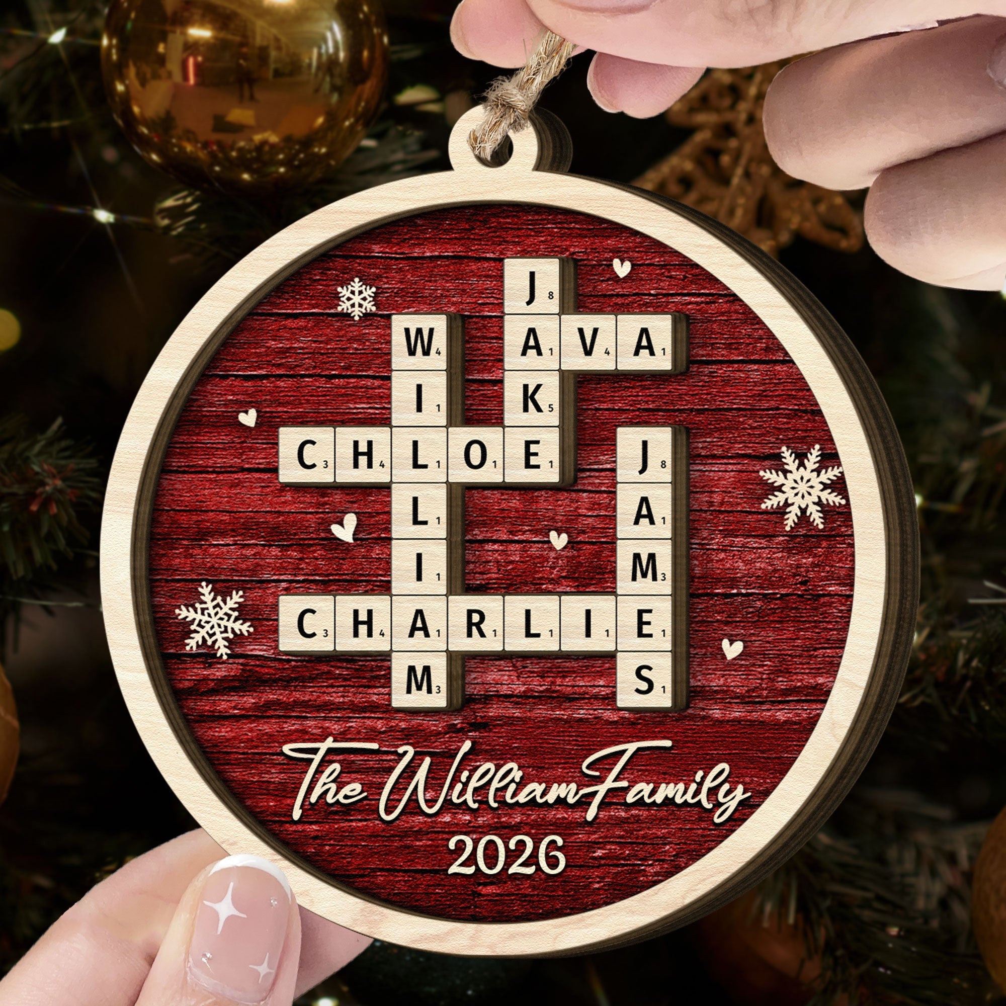Family Name Scrabble Christmas Personalized Wooden Ornament_3_2e2b861b 7a5e 4afa 9221 d0b22c30eef2