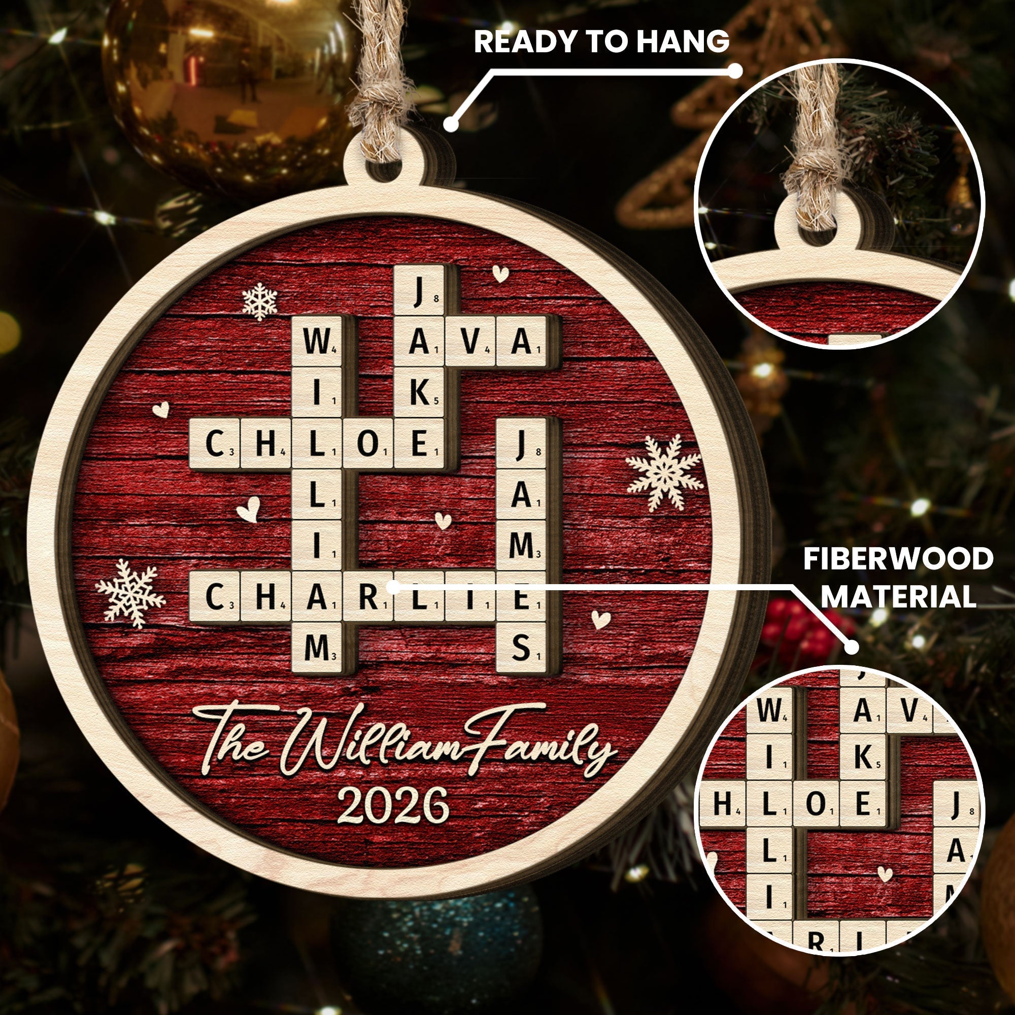Family Name Scrabble Christmas Personalized Wooden Ornament_5_b585f9dd e0bd 4967 9d55 bc12cf3f57f6