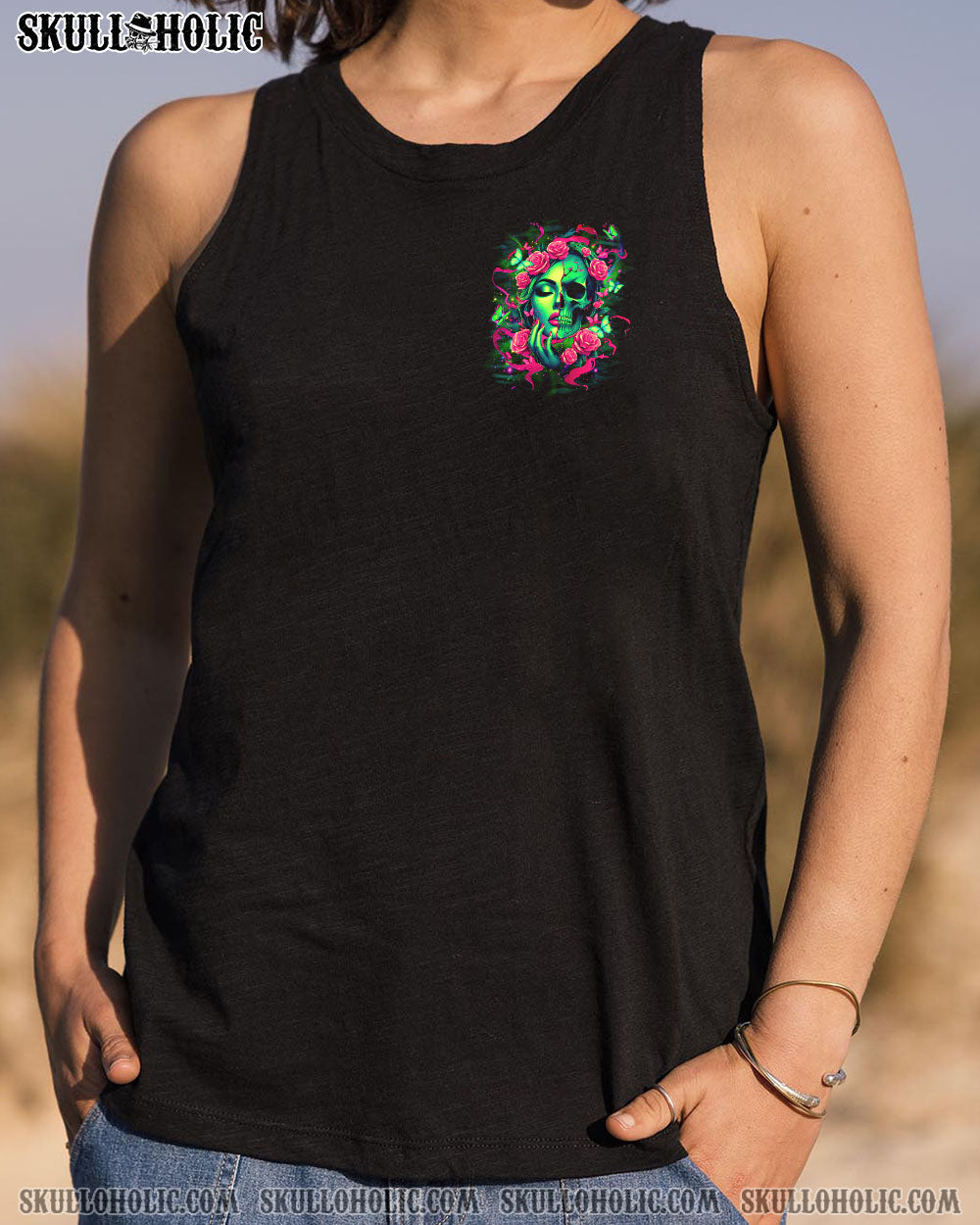 Figure Me Out Im a Special Kind of Twisted Skull Girl Dark Floral Gothic AOP Shirts _12_ dchKW