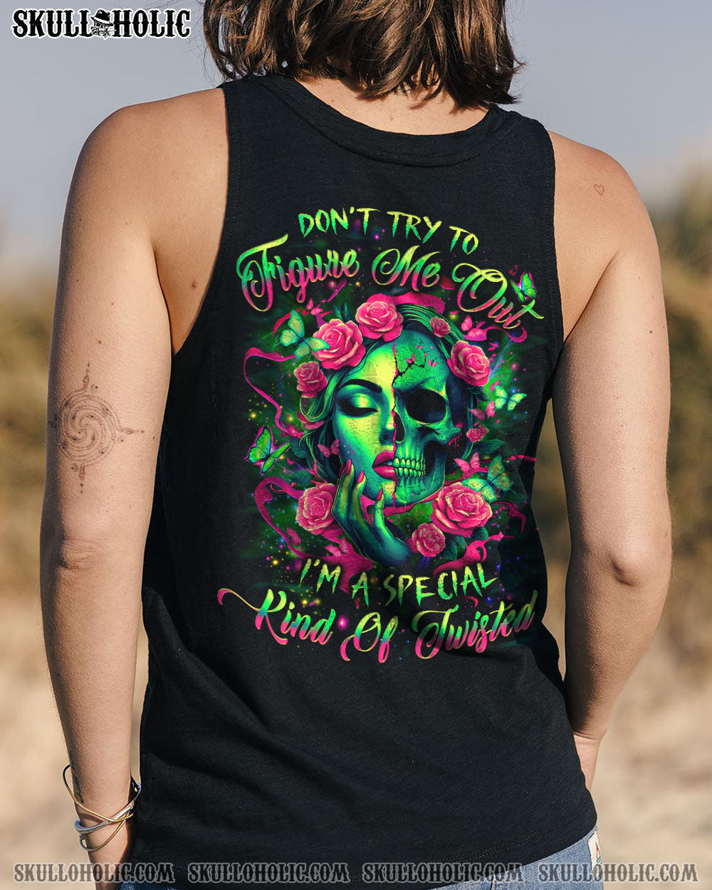 Figure Me Out Im a Special Kind of Twisted Skull Girl Dark Floral Gothic AOP Shirts _13_ 3R6RE