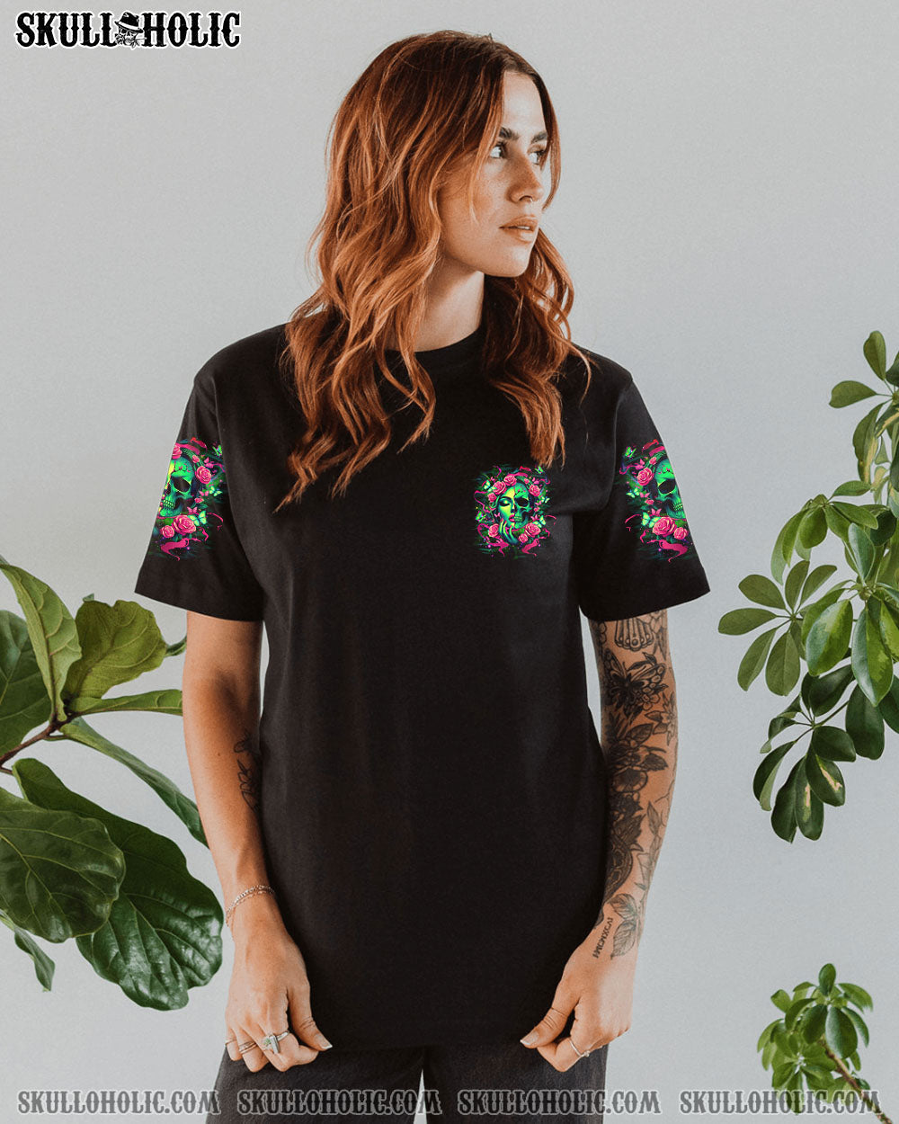 Figure Me Out Im a Special Kind of Twisted Skull Girl Dark Floral Gothic AOP Shirts _2_ sh1wL