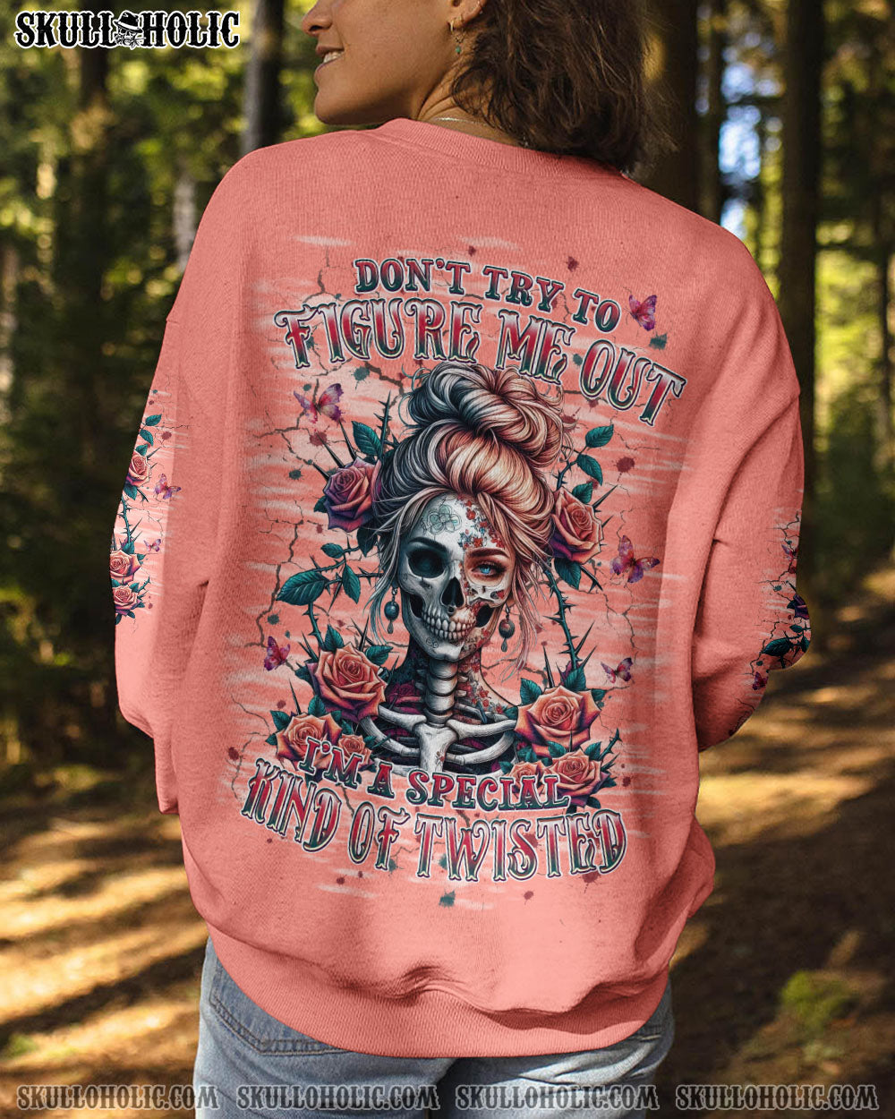 Figure Me Out Kind of Twisted Gothic Skull _26 Butterfly Girl Graphic AOP Shirts _7_ MNjq6