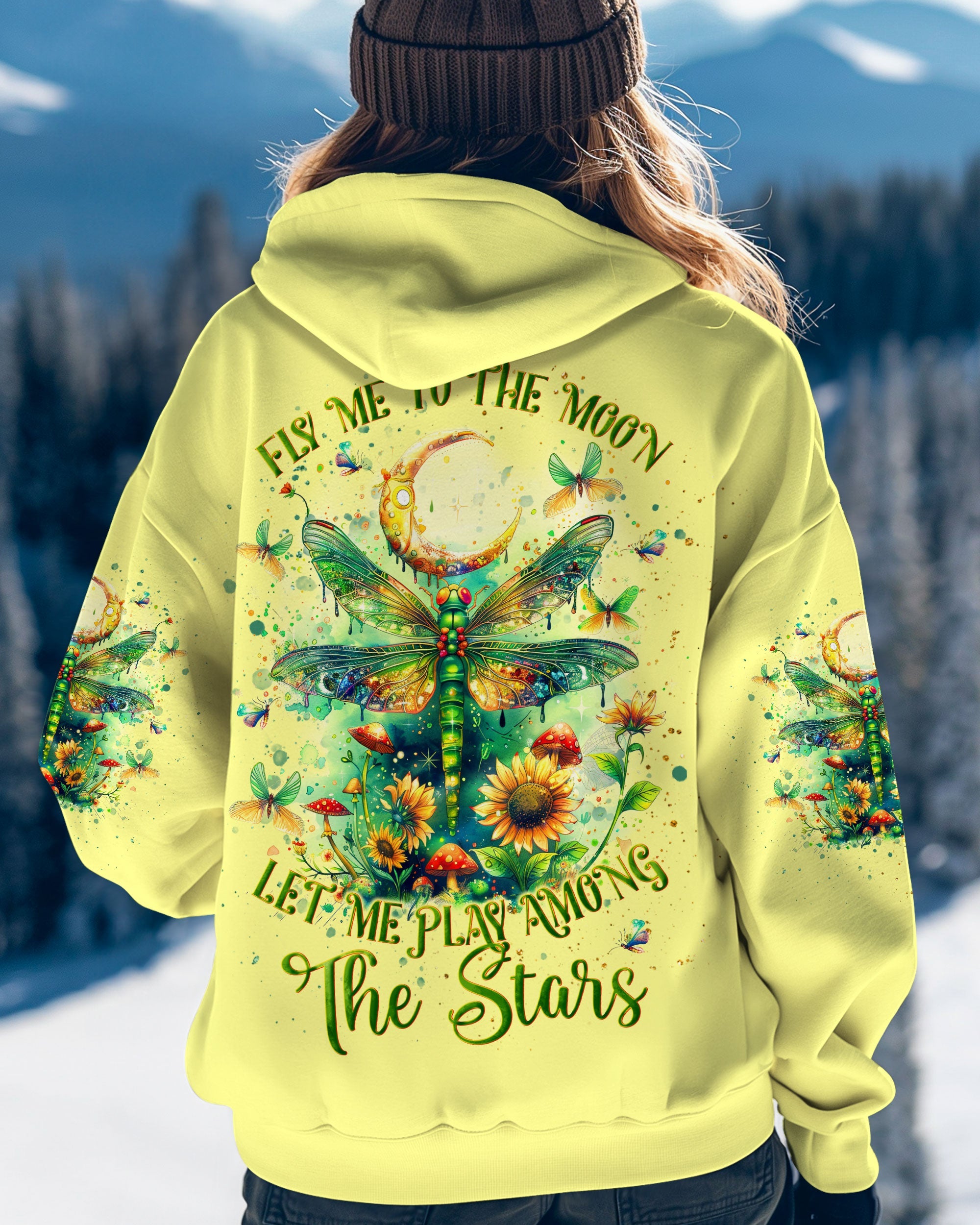 Fly Me to the Moon Let Me Play Among the Stars Dragonfly Celestial Graphic AOP Shirts _5_ xwKKn