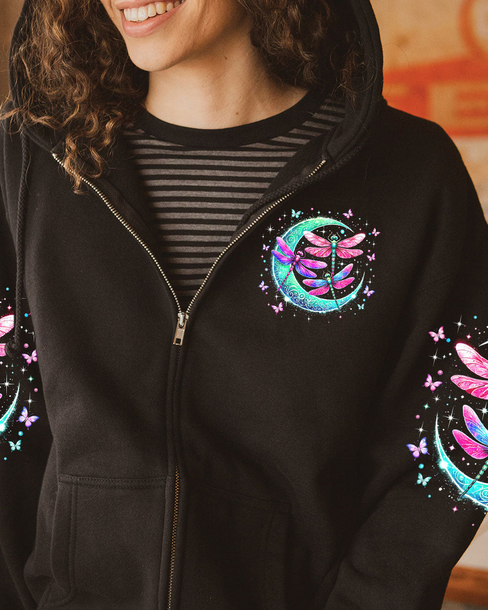 Fly Me to the Moon Let Me Play Among the Stars Magical Glow Dragonfly AOP Shirts _10_ JpMu4