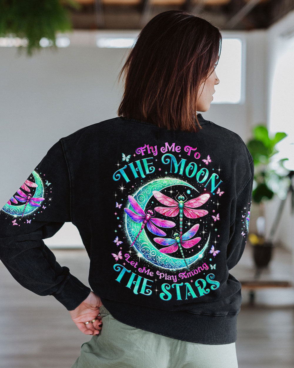 Fly Me to the Moon Let Me Play Among the Stars Magical Glow Dragonfly AOP Shirts _9_ DtfO1