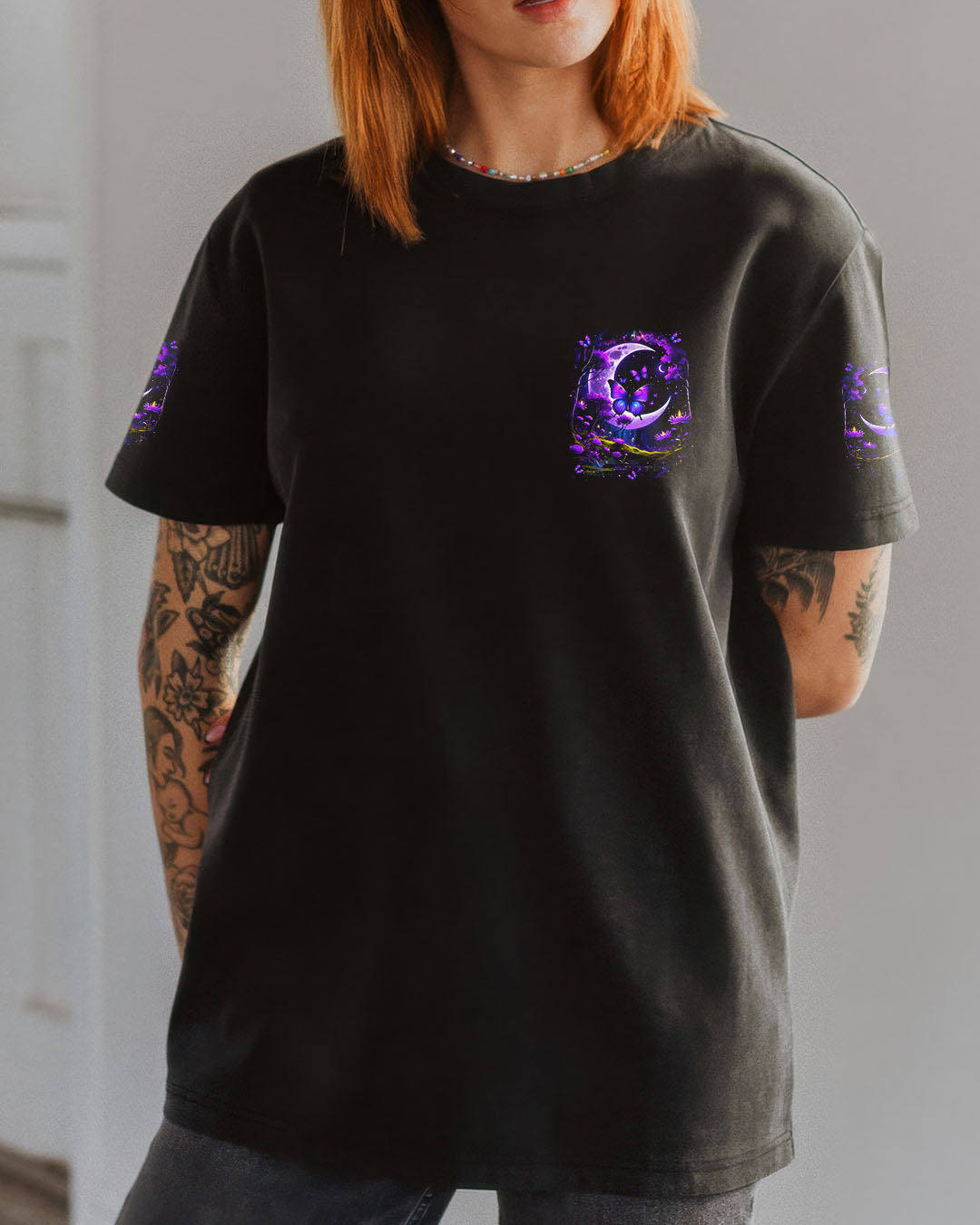 Fly Me to the Moon Let Me Play Among the Stars Purple Moon Butterfly AOP Shirts _2_ Im3DV