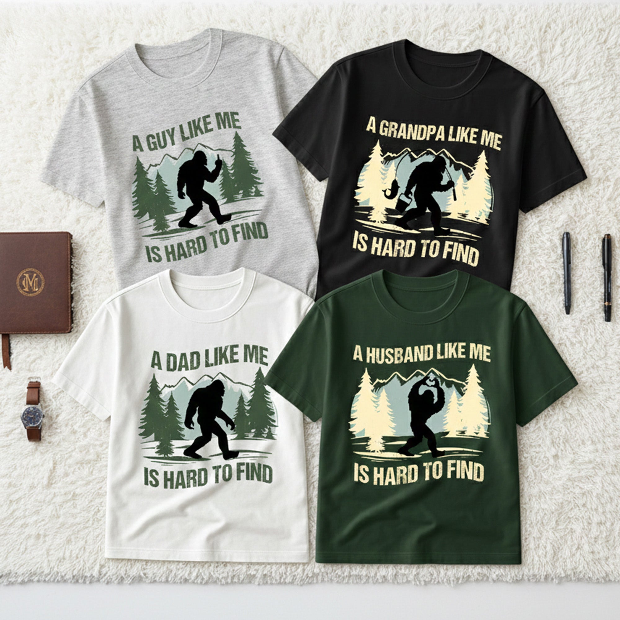 Funny Bigfoot For Dad_ Grandpa_ Men_ Him Personalized Shirt_0