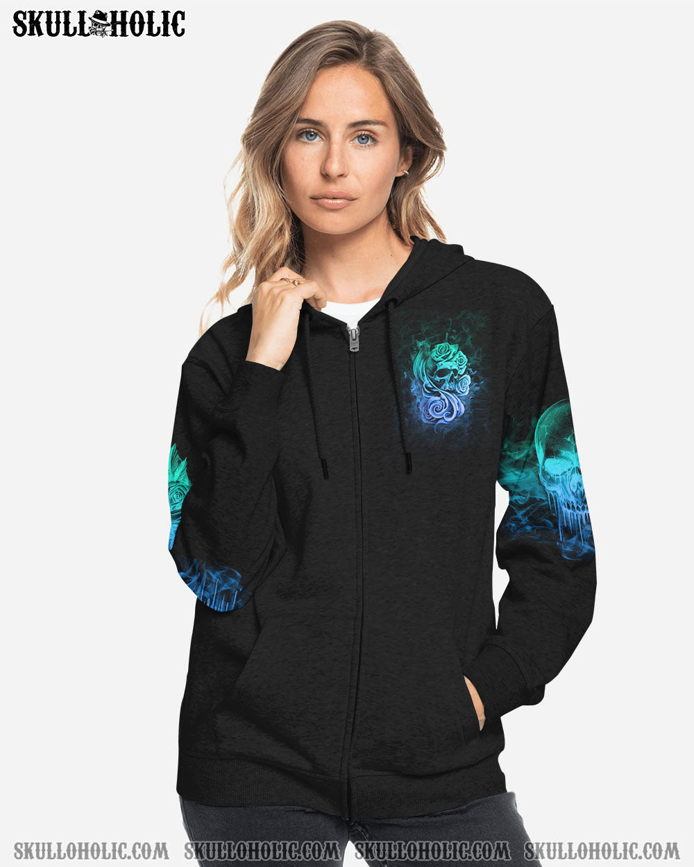 Good Girl Gone Bad Skull and Blue Roses Gothic Graphic AOP Shirts _13_ 1ezlg