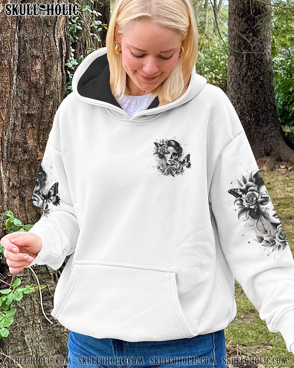 Good Girl Gone Bad The B in Me Came Out Gothic Skull _26 Roses Attitude AOP Shirts _14_ LYu78