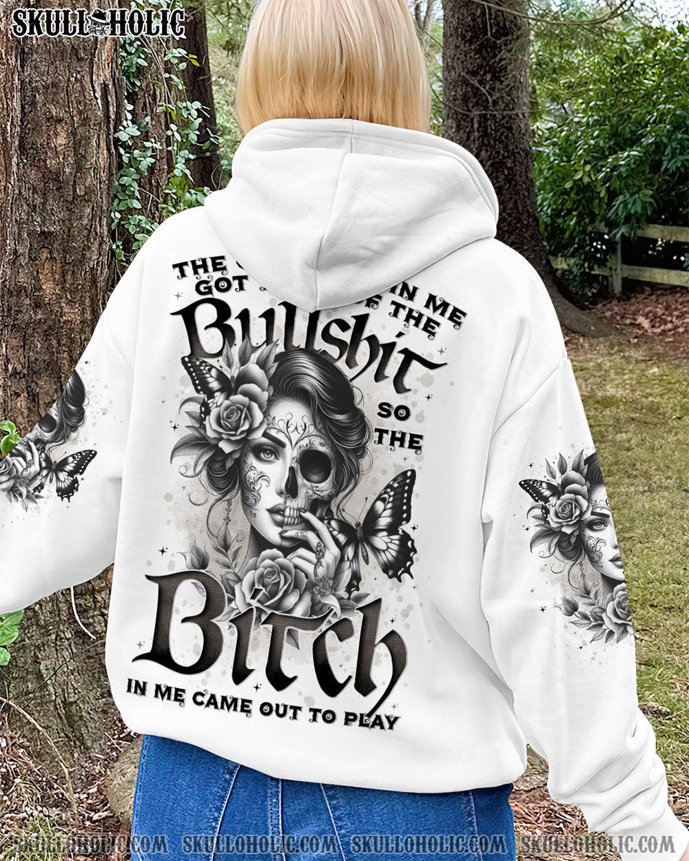 Good Girl Gone Bad The B in Me Came Out Gothic Skull _26 Roses Attitude AOP Shirts _8_ Oe1Pz