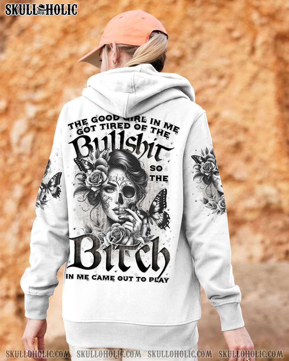 Good Girl Gone Bad The B in Me Came Out Gothic Skull _26 Roses Attitude AOP Shirts _9_ jeVx3