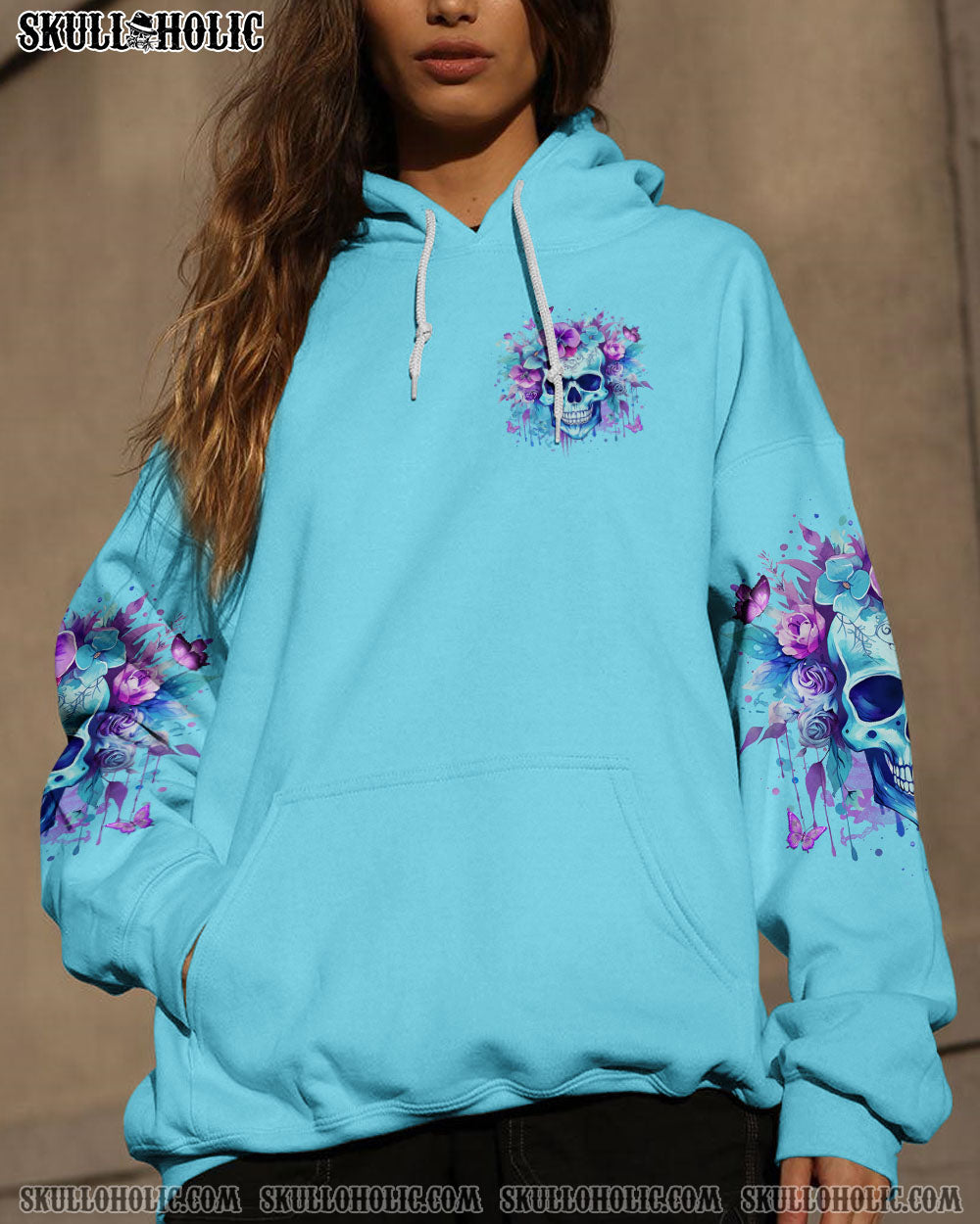 Good Girl gone Bad The B in Me Came Out Purple Skull and Floral Graphic for Women AOP Shirts _14_ 5e434