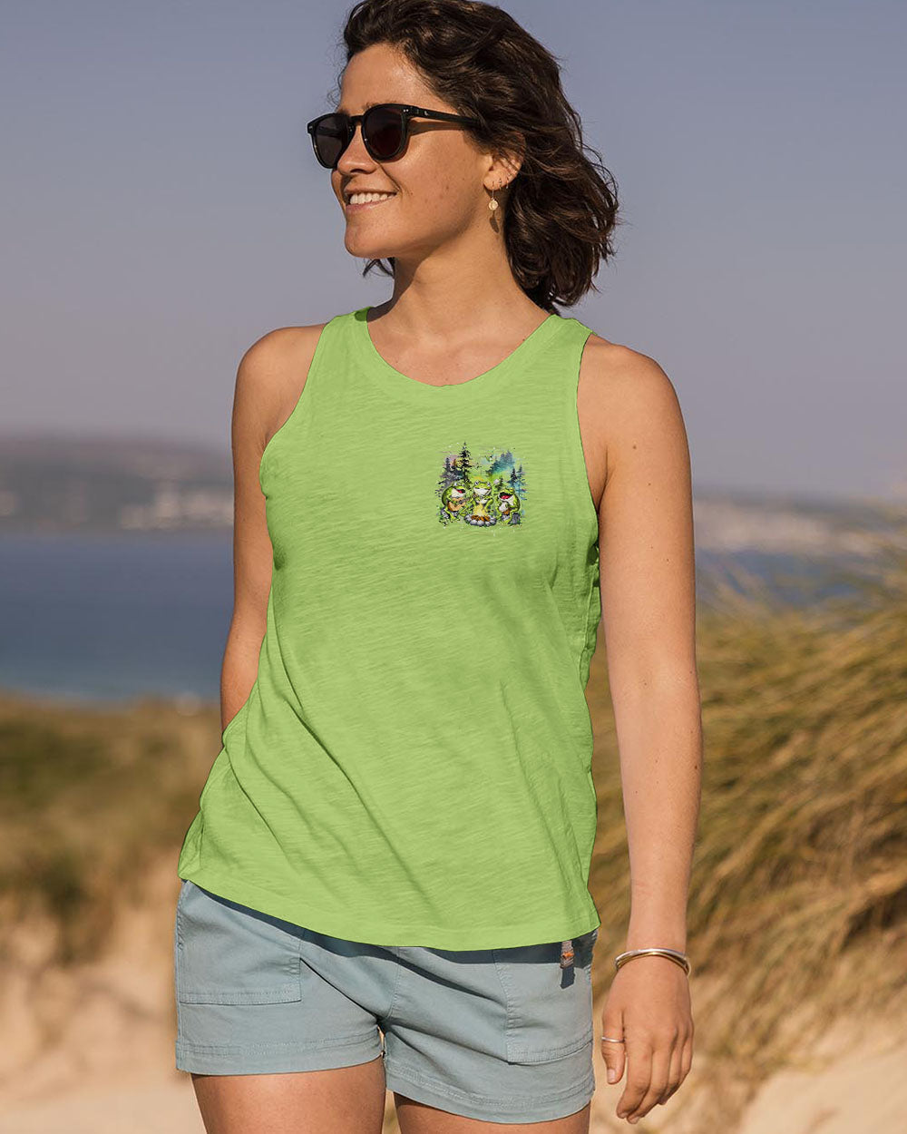 Good Times Crazy Friends Amazing Memories Frog Camping Campfire AOP Shirts _6_ TDno5