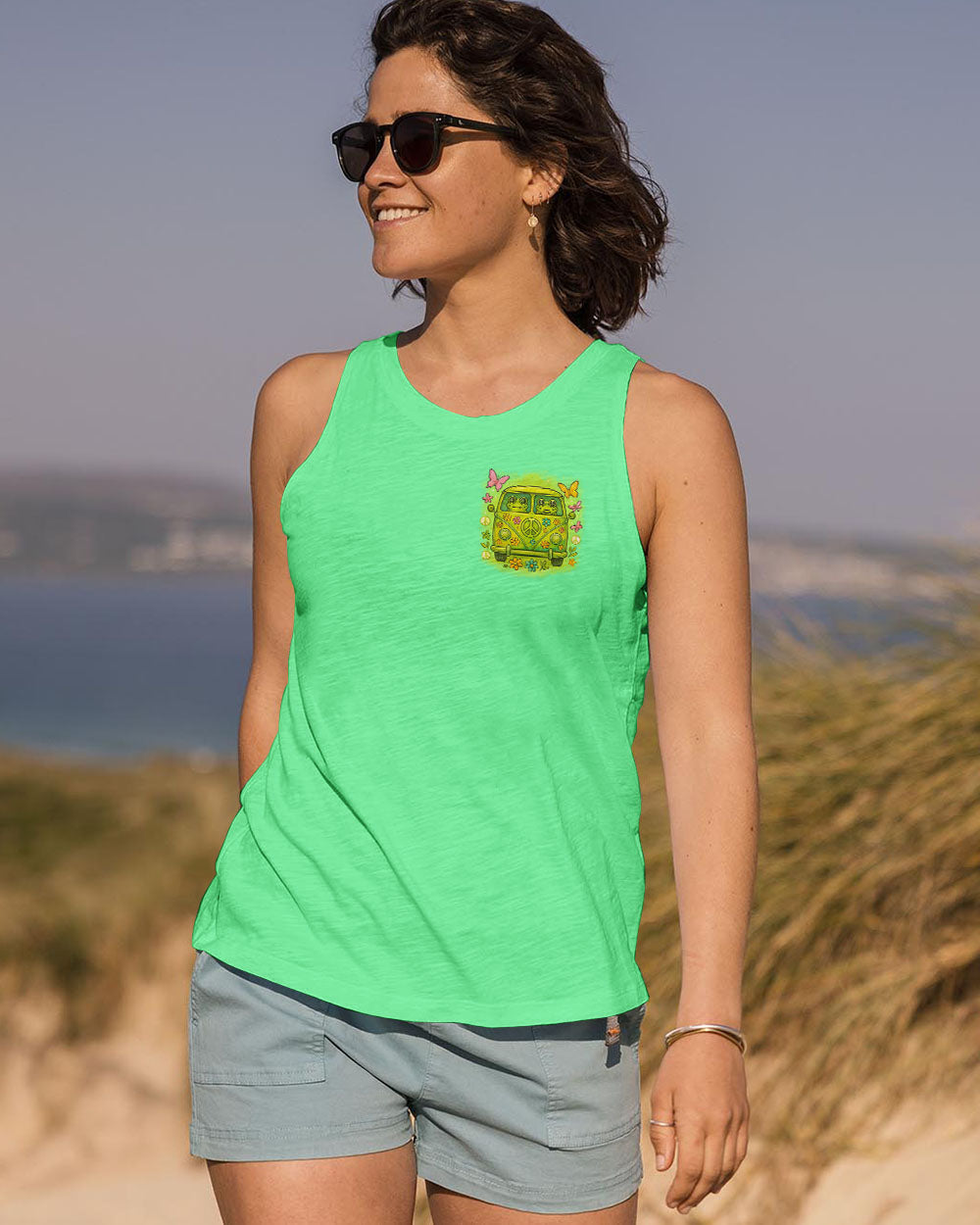Good Times Crazy Friends Amazing Memories Frog with Van Car Design for Women AOP Shirts _5_ 0MaBF