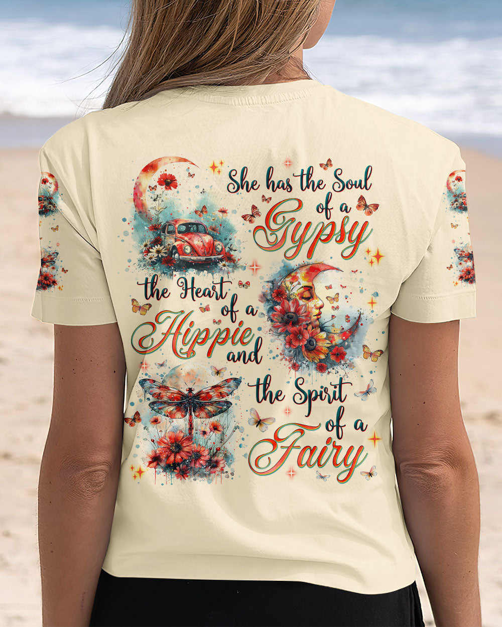 Gypsy Soul Fairy Spirit Hippie Heart and Moon Vintage VW Bug AOP Shirts _5_ B6tkf
