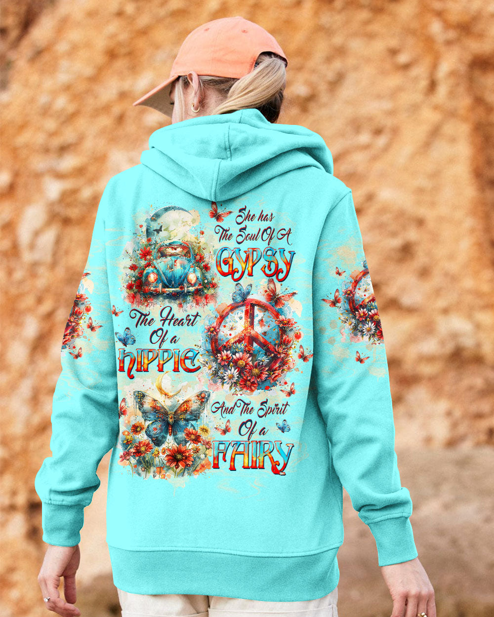 Gypsy Soul Hippie Heart Fairy Peace Van and Flower Vintage Butterfly AOP Shirts _13_ bmK0W